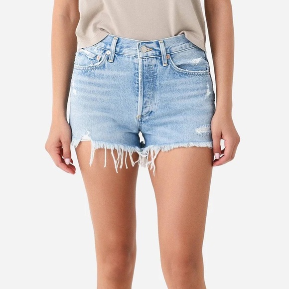 Agolde Women's Parker Vintage Jean Shorts - Light Blue - Picture 1 of 4